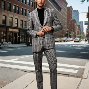 Men's Classic Check Blazer And Pants Set