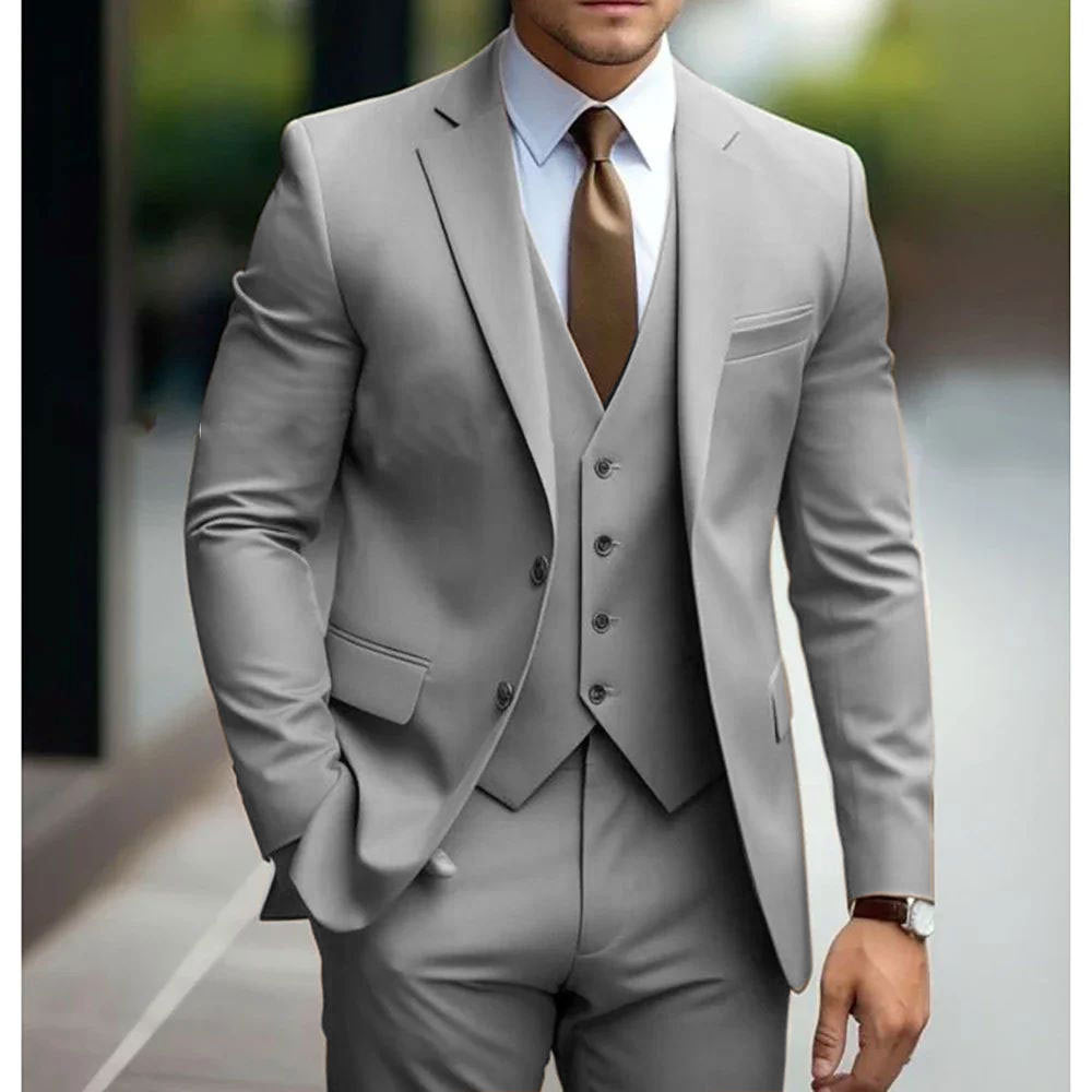 Business Casual Men's Three-piece Suit For Bridegroom Men's Wedding - Image 8
