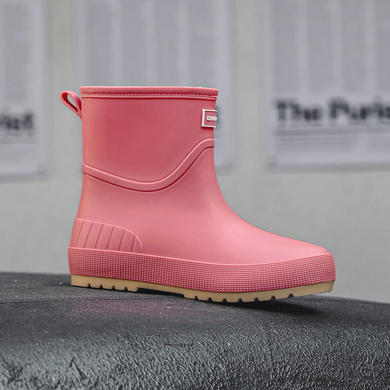 Mid-calf Women's Stylish Water Shoes Outdoor Non-slip Adult Rain Boots - Image 2
