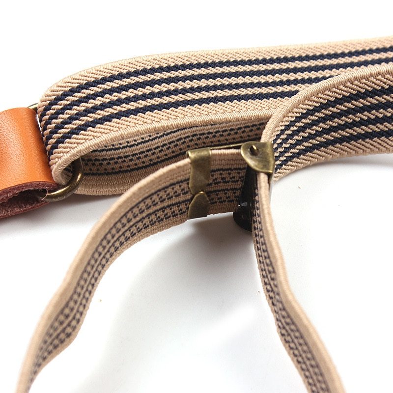 Bib stripe straps straps double shoulder straps men and women elastic elastic suspenders - Image 6