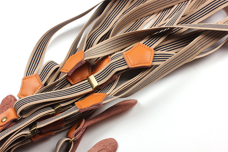 Bib stripe straps straps double shoulder straps men and women elastic elastic suspenders - Image 4