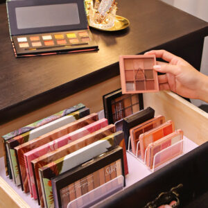 Eyeshadow Tray Storage Box Powder Cake Drawer Compartment Transparent Plastic Desktop Makeup Blush Cosmetics Storage Shelf