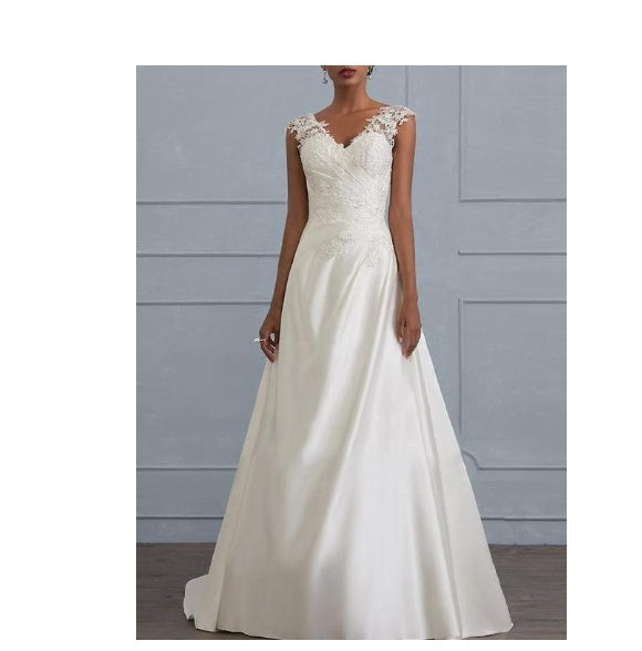 Autumn new white temperament lace dress European wedding bridesmaid backless low collar large size dress long skirt - Image 2
