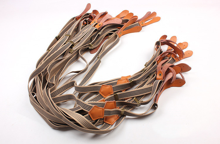 Bib stripe straps straps double shoulder straps men and women elastic elastic suspenders - Image 5