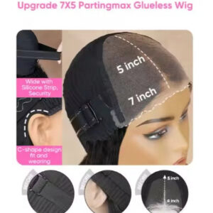 Wholesale Pre Cut  Lace Wavy Layer Cut Glueless Wig With Curtain Bangs Human Hair Wig For Black Women