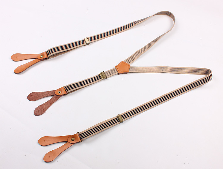Bib stripe straps straps double shoulder straps men and women elastic elastic suspenders - Image 2