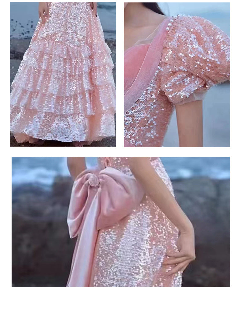 Pink Evening Dress For High End Luxury Women - Image 3