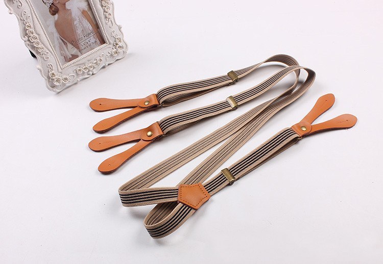 Bib stripe straps straps double shoulder straps men and women elastic elastic suspenders - Image 10