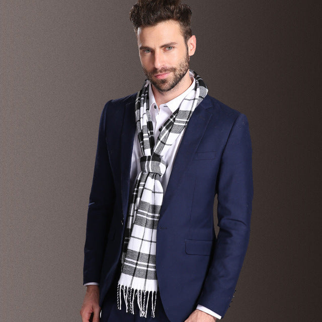 New Europe Fashion Shawl Scarves Men Winter Warm Tartan - Image 9