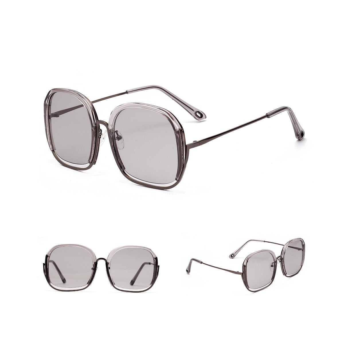 Colorful Fashionable Large Half Frame Sunglasses For Women - Image 6