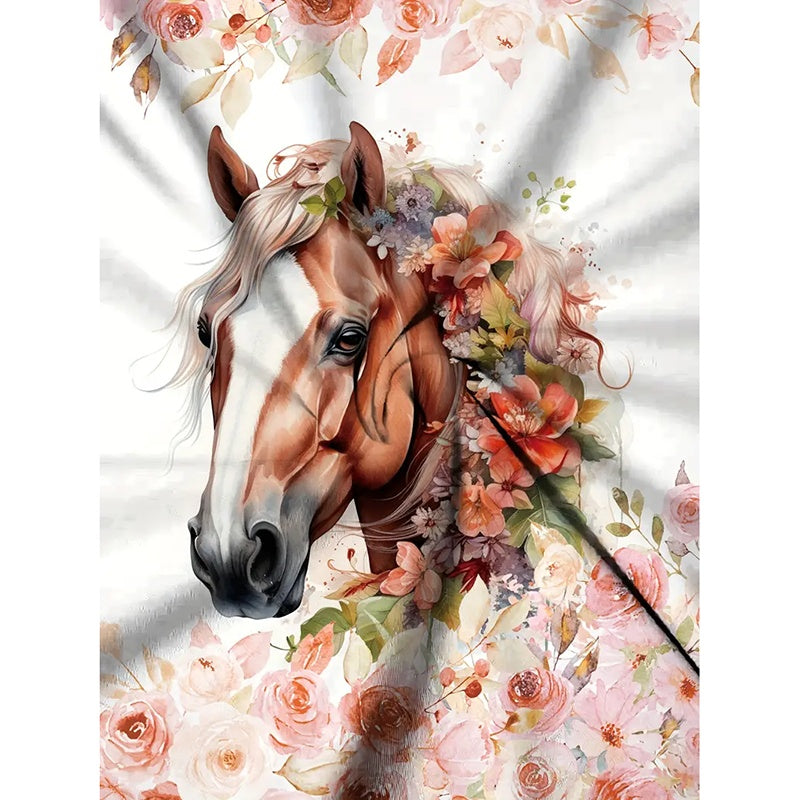 Womens Horse Printed Crewneck Long Sleeve Shirts Casual Dressy Animal Lover Gift Blouses Tee - Image 2