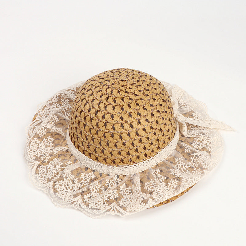 Women Lace Sun Hats For Wide Brim Straw Beach - Image 6
