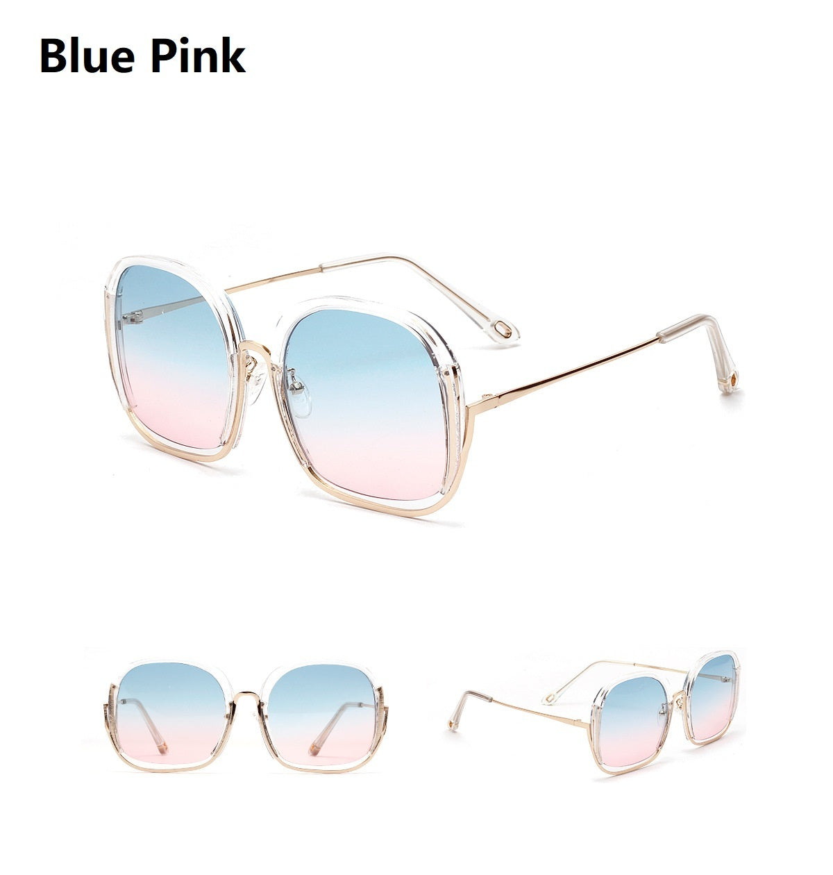 Colorful Fashionable Large Half Frame Sunglasses For Women - Image 9