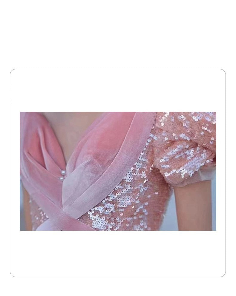 Pink Evening Dress For High End Luxury Women - Image 4