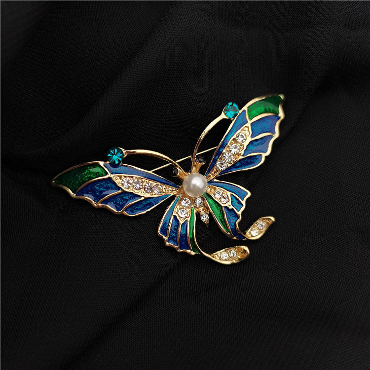 Retro Court Mid-ancient Style Western Enamel Butterfly Brooch - Image 3