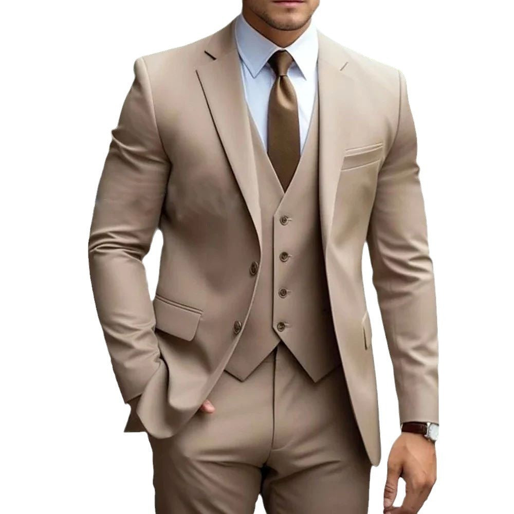 Business Casual Men's Three-piece Suit For Bridegroom Men's Wedding - Image 6