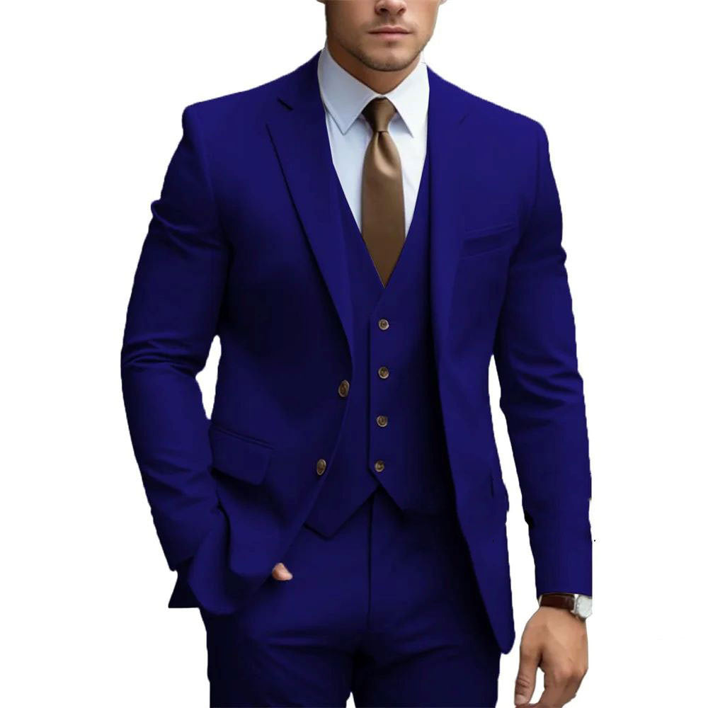 Business Casual Men's Three-piece Suit For Bridegroom Men's Wedding - Image 14