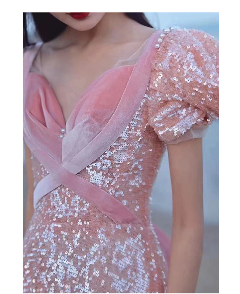 Pink Evening Dress For High End Luxury Women - Image 2