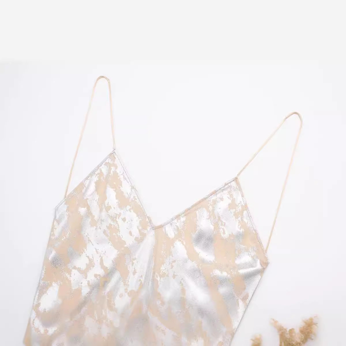 Women's Metal Foil Printed Underwear Dress - Image 8