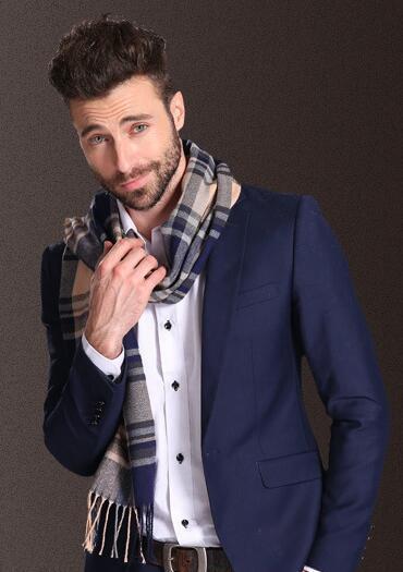 New Europe Fashion Shawl Scarves Men Winter Warm Tartan - Image 7