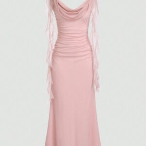 Elegant Solid-Colored Ribbon Wedding & Party Dress