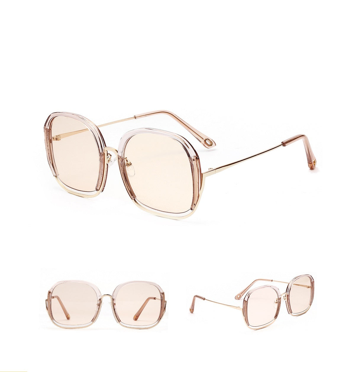 Colorful Fashionable Large Half Frame Sunglasses For Women - Image 7