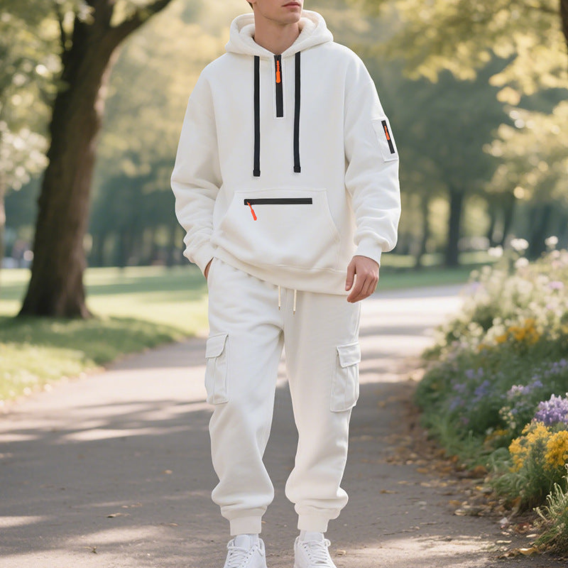 Fleece-lined Men's Loose Sports And Leisure Suit - Image 12