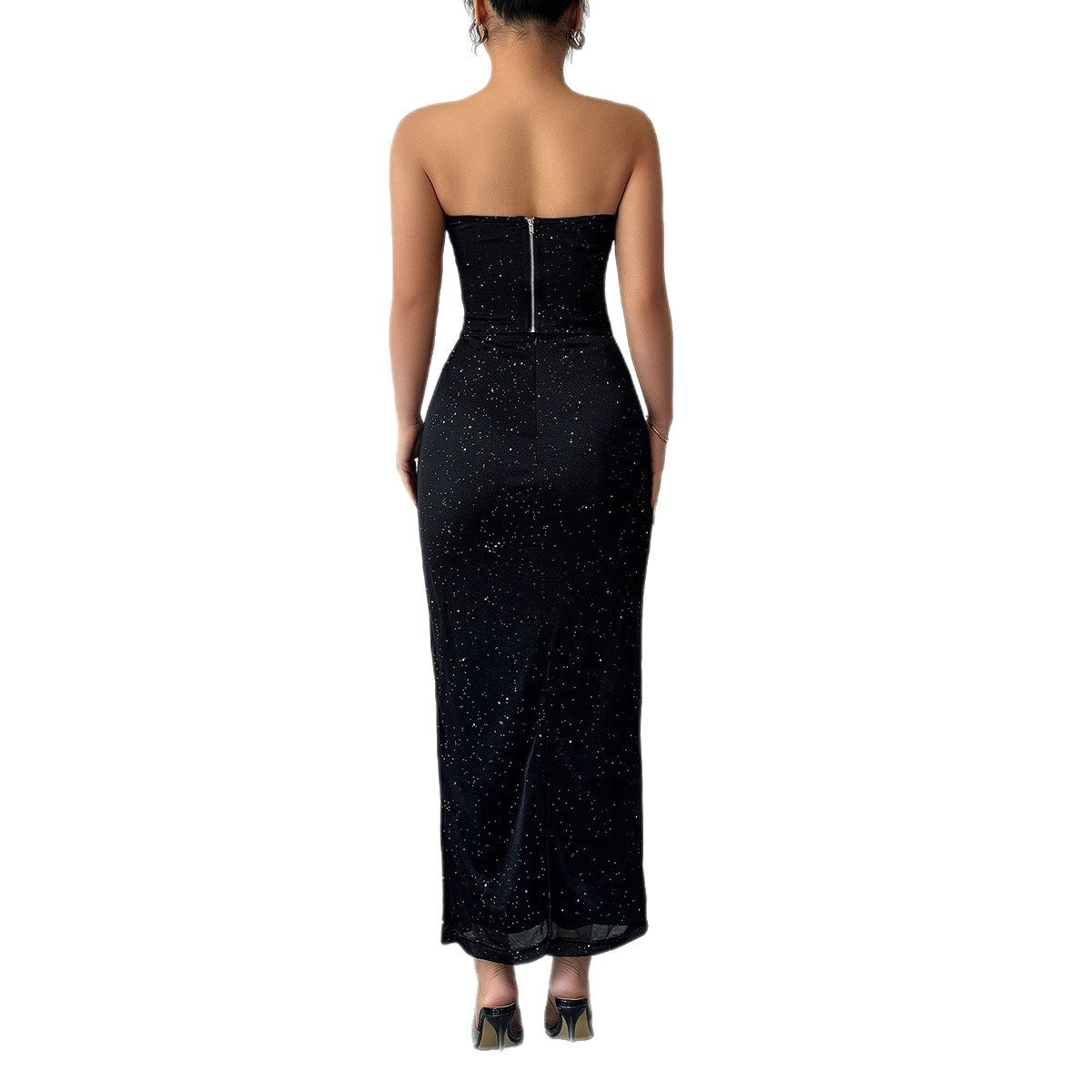 Elegant Style Tube Top Hip Skirt Suit - Image 4