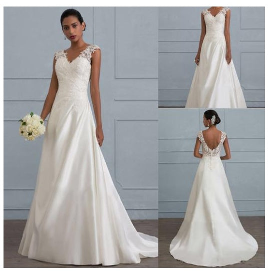 Autumn new white temperament lace dress European wedding bridesmaid backless low collar large size dress long skirt - Image 6