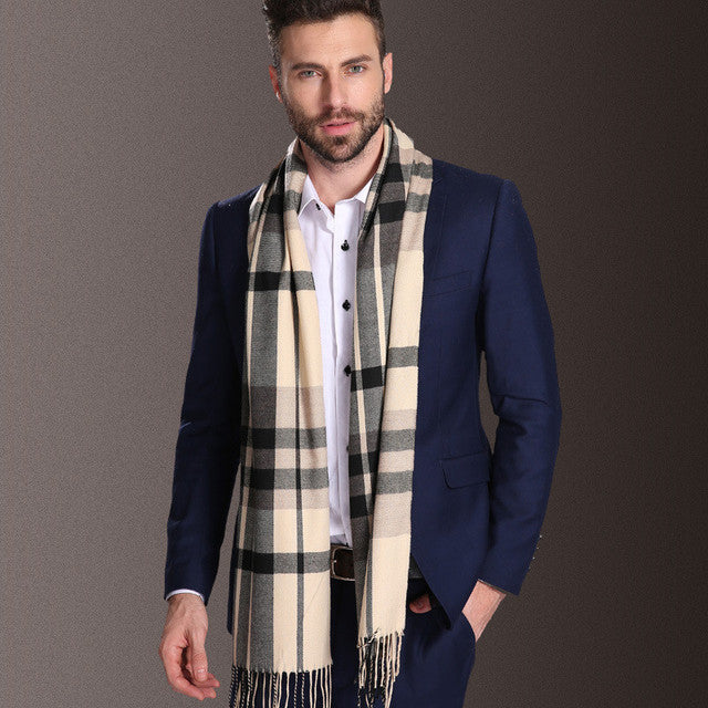 New Europe Fashion Shawl Scarves Men Winter Warm Tartan - Image 5