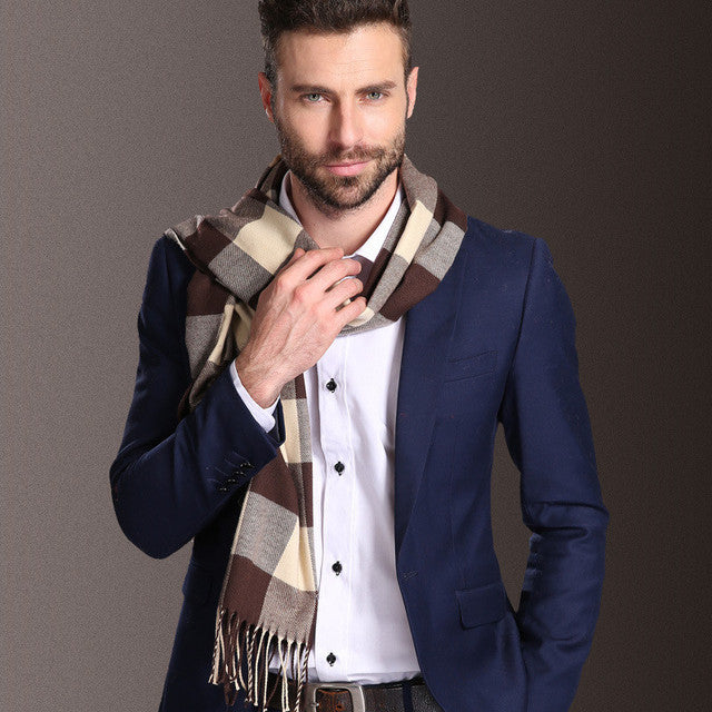 New Europe Fashion Shawl Scarves Men Winter Warm Tartan - Image 4