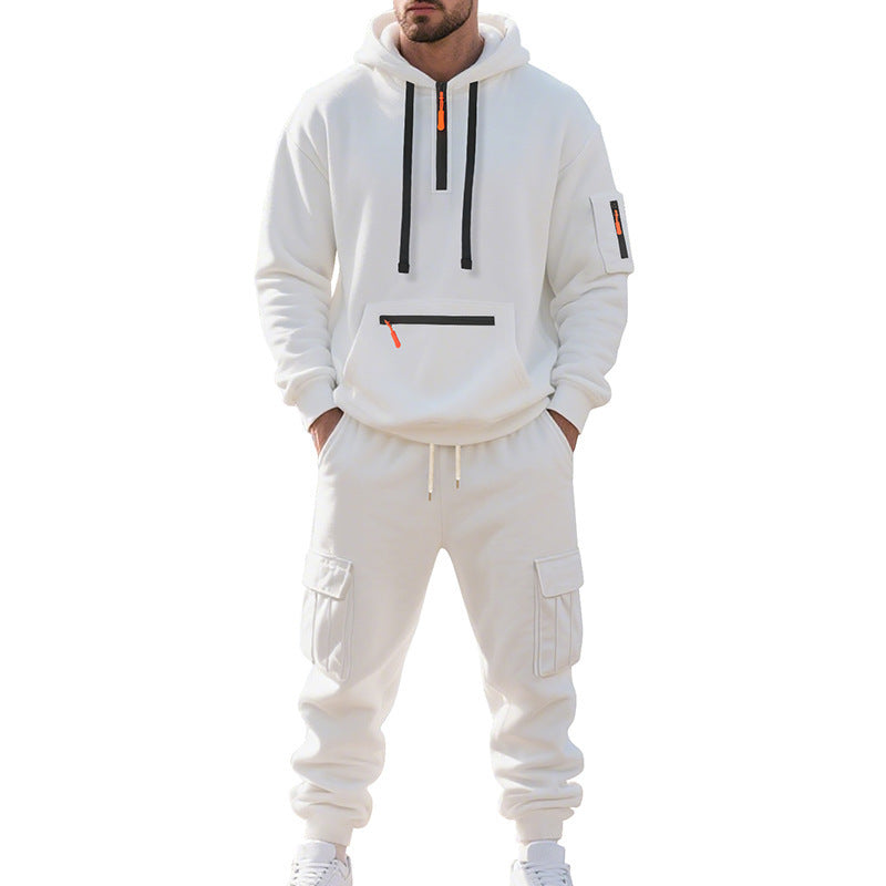 Fleece-lined Men's Loose Sports And Leisure Suit - Image 4