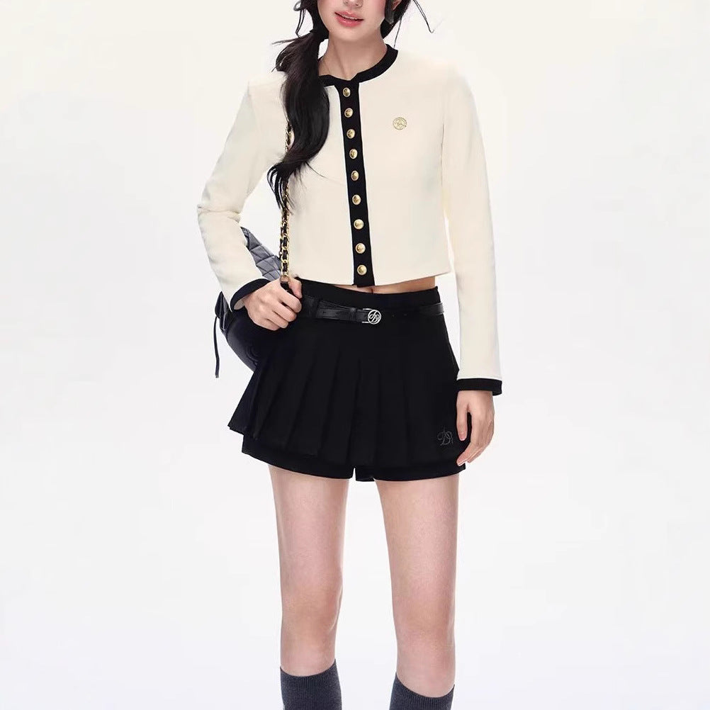 Knitted Cardigan Elegant High-grade Versatile Top Pleated Skirt - Image 2