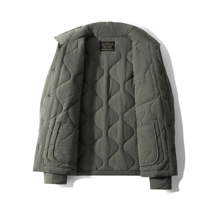 Cotton Polo Collar Jacket Cotton-padded Coat Retro Plaid Coat - Image 2