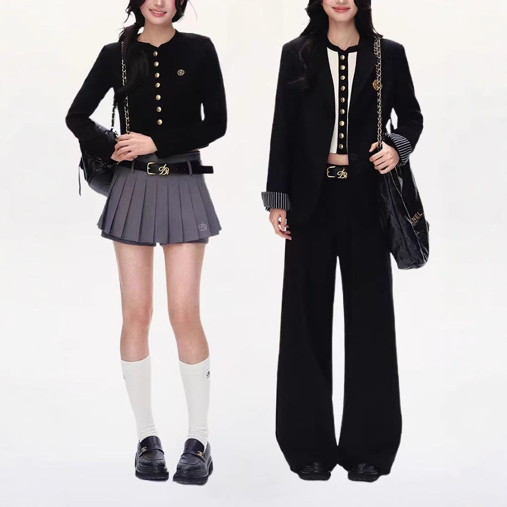 Knitted Cardigan Elegant High-grade Versatile Top Pleated Skirt - Image 3