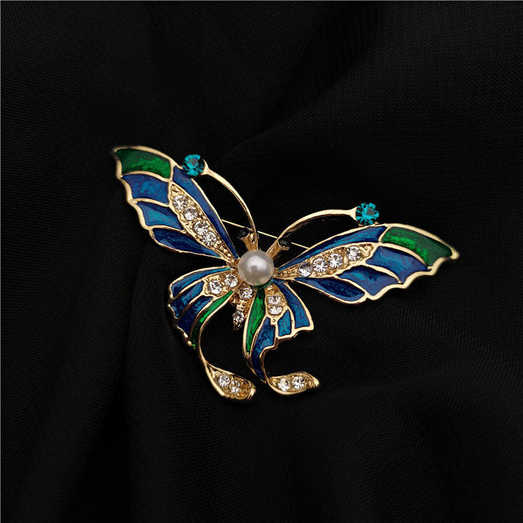 Retro Court Mid-ancient Style Western Enamel Butterfly Brooch - Image 6