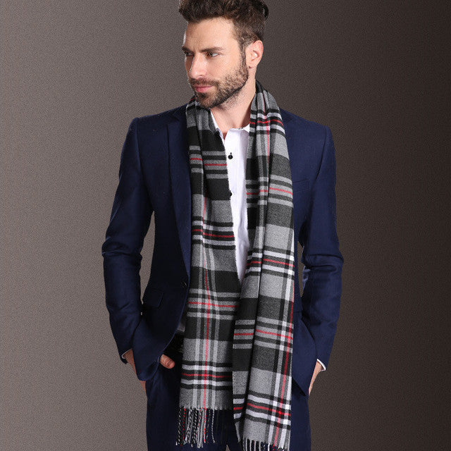 New Europe Fashion Shawl Scarves Men Winter Warm Tartan - Image 2