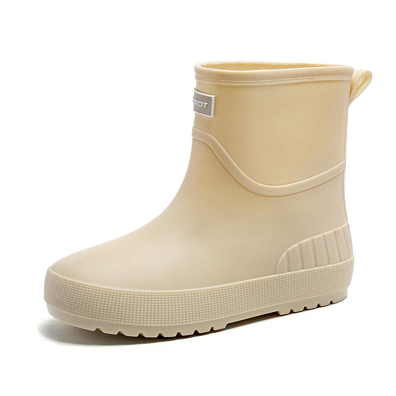 Mid-calf Women's Stylish Water Shoes Outdoor Non-slip Adult Rain Boots - Image 3