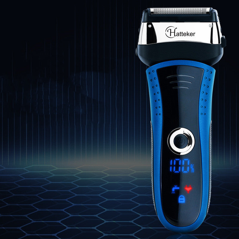 LCD Digital Display Smart Electric Shaver Reciprocating Smart Men's Fully Washable Rechargeable Shaver