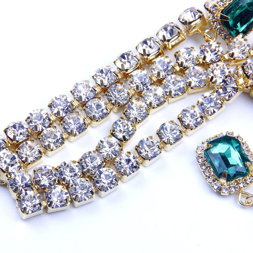 Retro Exaggerated Hip Hop Multilayer Rhinestone Pendant Necklace - Image 3