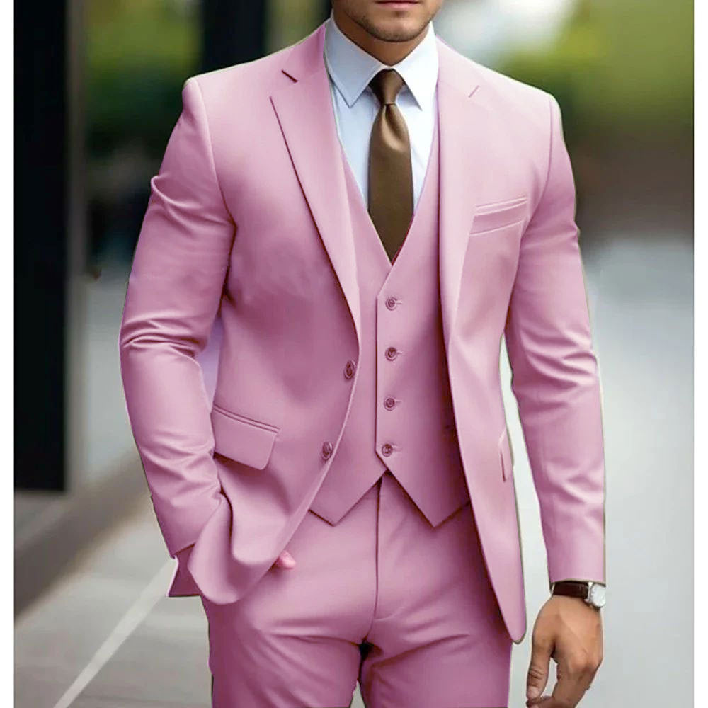 Business Casual Men's Three-piece Suit For Bridegroom Men's Wedding - Image 5