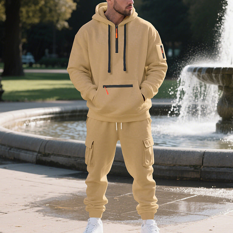 Fleece-lined Men's Loose Sports And Leisure Suit - Image 10