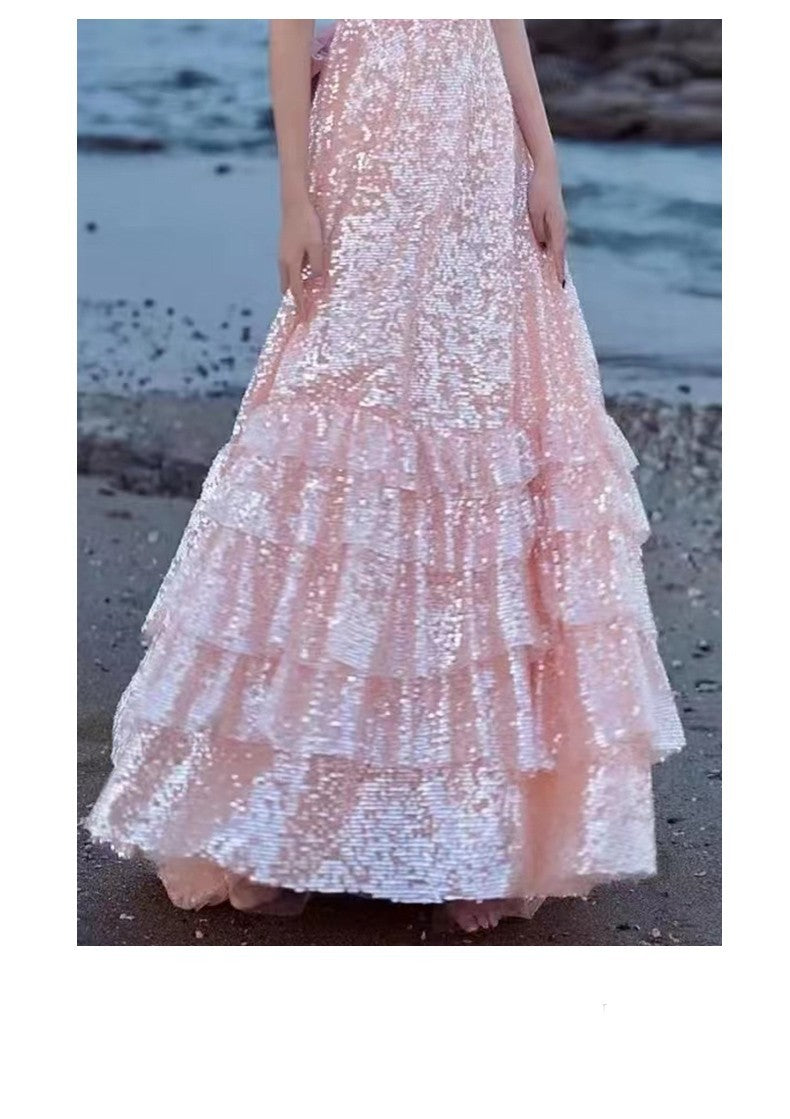 Pink Evening Dress For High End Luxury Women - Image 5