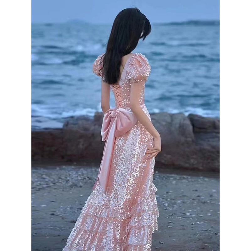 Pink Evening Dress For High End Luxury Women - Image 7