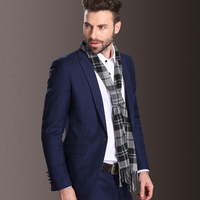 New Europe Fashion Shawl Scarves Men Winter Warm Tartan - Image 18