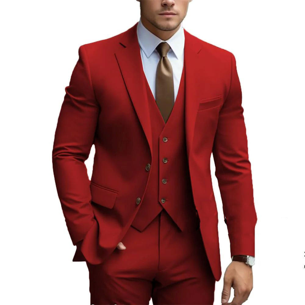 Business Casual Men's Three-piece Suit For Bridegroom Men's Wedding - Image 10