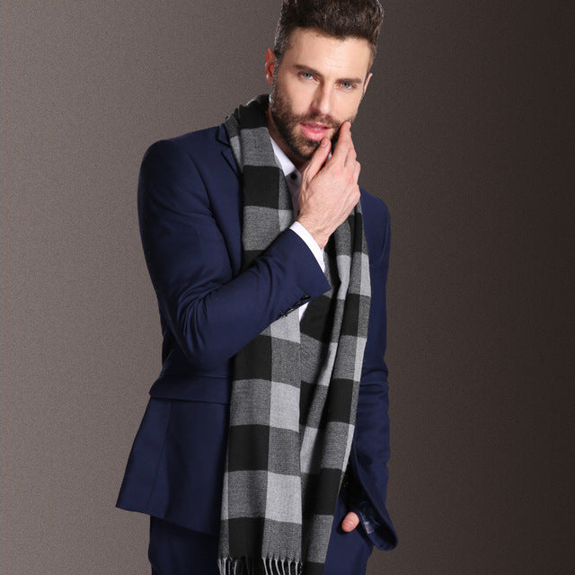 New Europe Fashion Shawl Scarves Men Winter Warm Tartan - Image 6