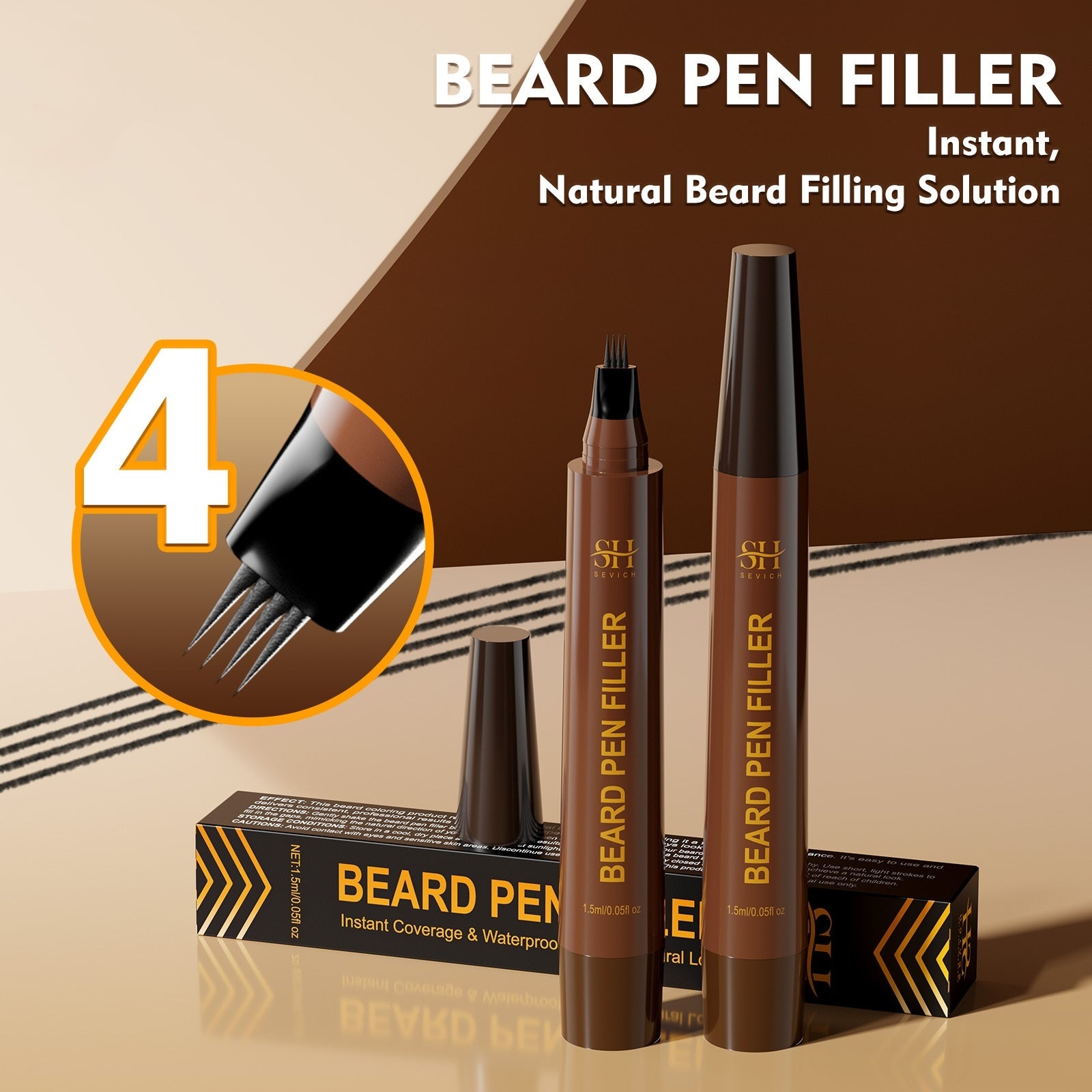 Men's Beard Eyebrow Hairline Headline Filler Sweatproof And Waterproof Natural Not Easy To Fade