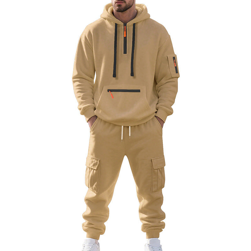 Fleece-lined Men's Loose Sports And Leisure Suit - Image 6