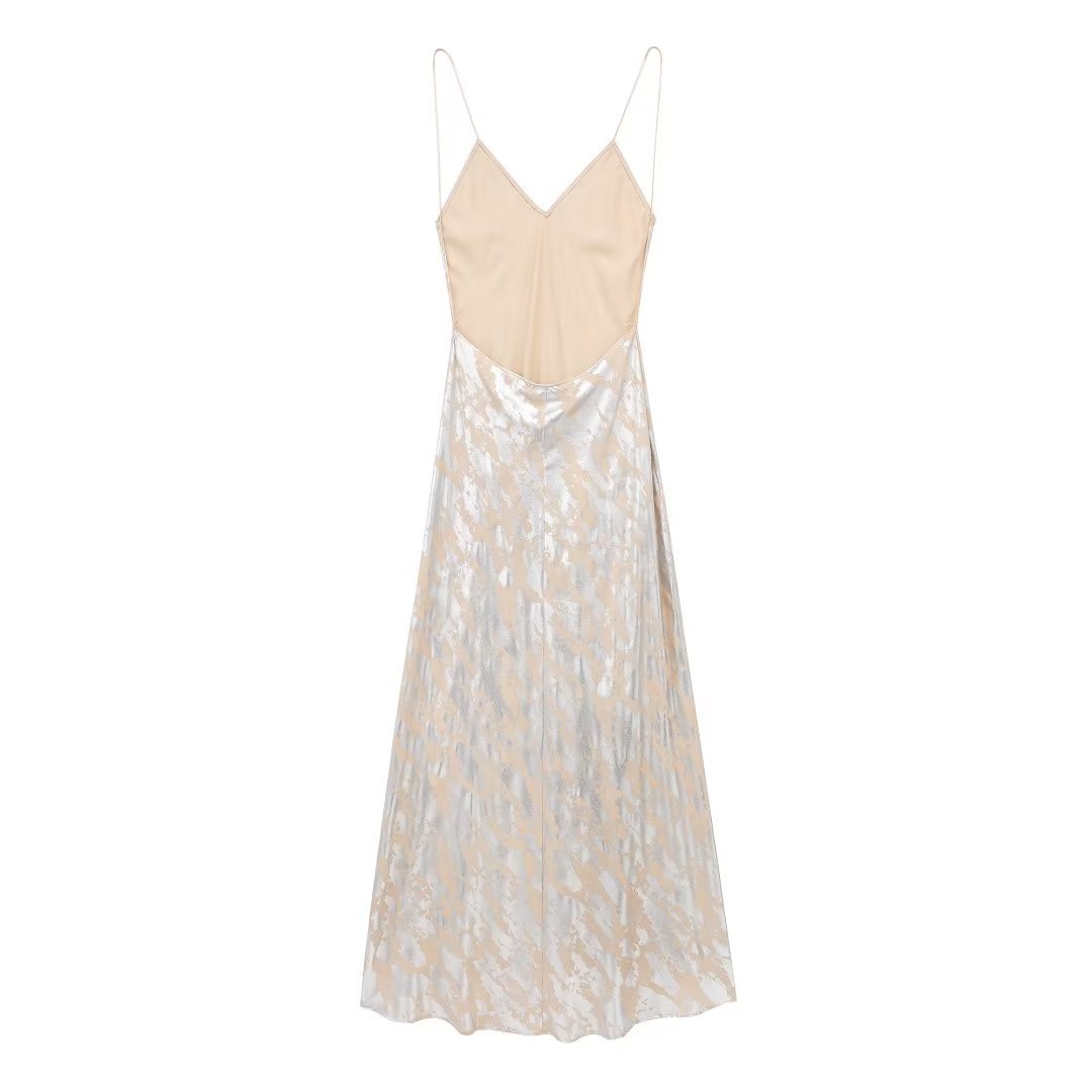 Women's Metal Foil Printed Underwear Dress - Image 3